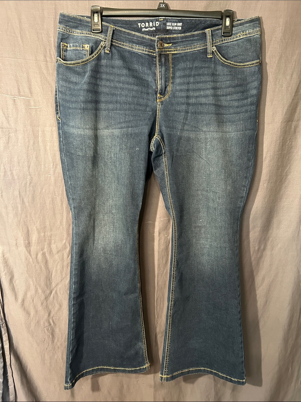 torrid Mid Blue Bootcut Jeans with Contrast Stitching
